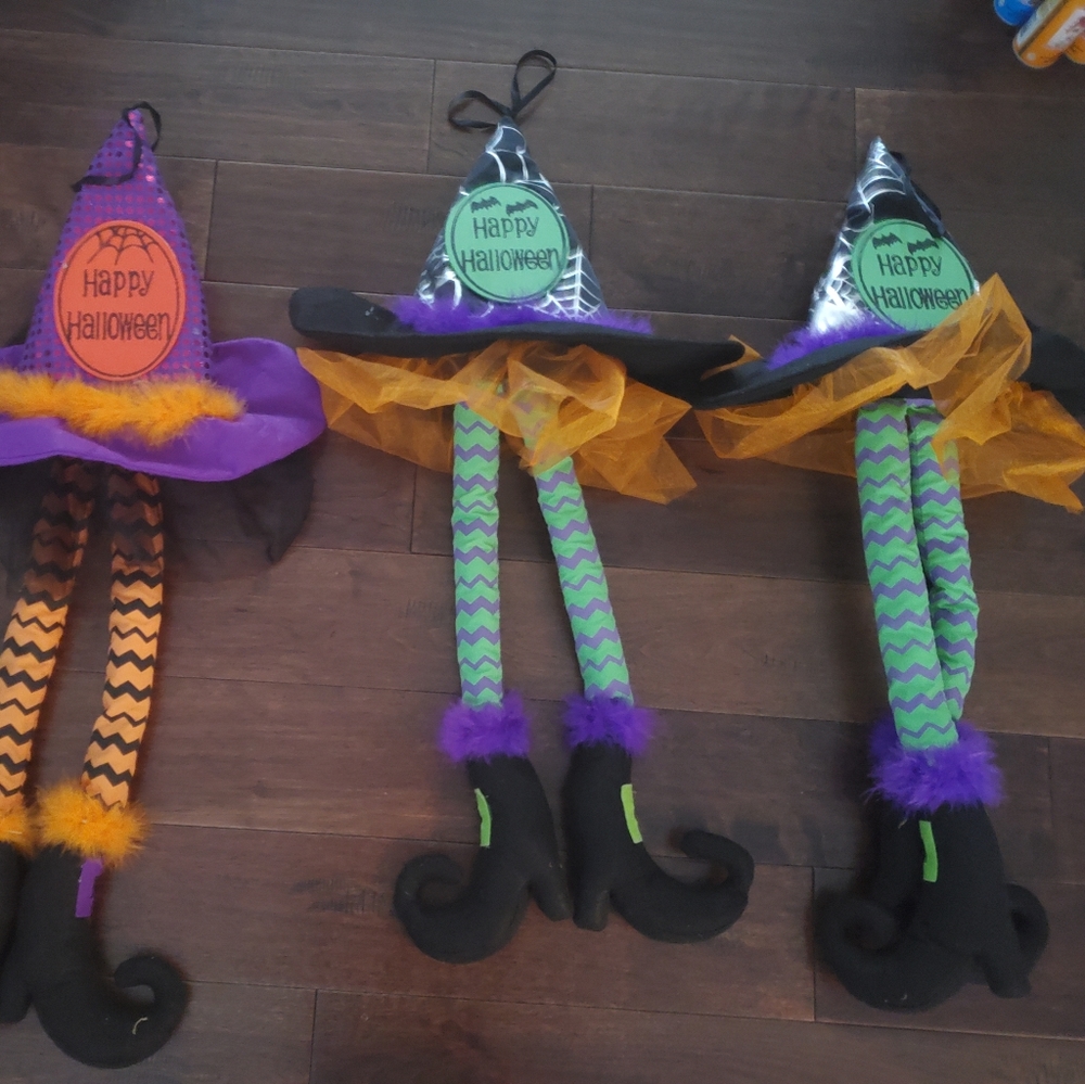3 happy Halloween witch decorations new